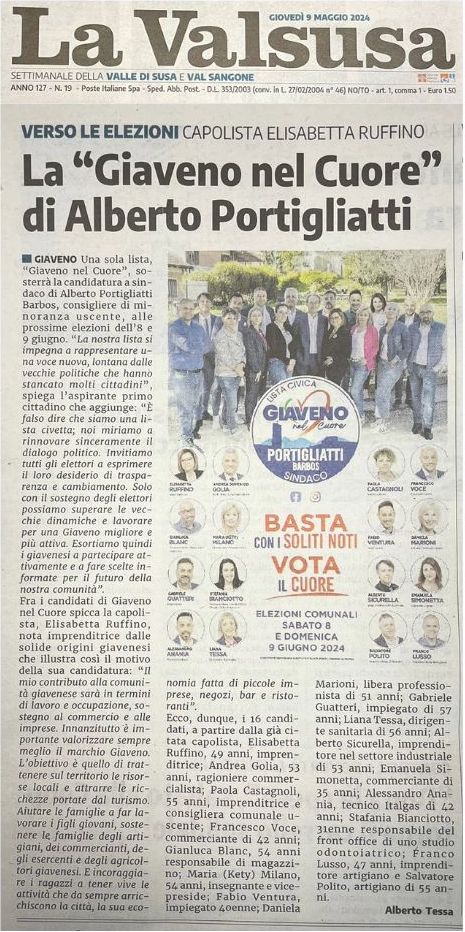 Presentazione della Lista Civica Giaveno nel Cuore 2 2